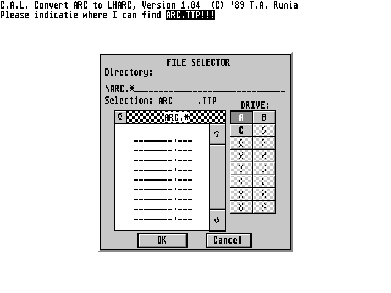 CAL - Convert ARC to LHARC — screenshot 1